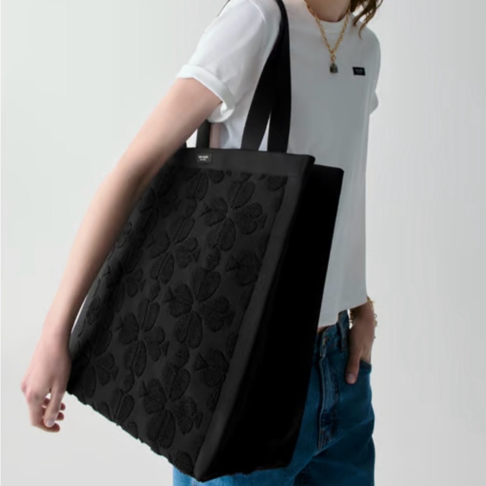 Kate Spade ♠️ Brooke Terry Carryall Large Black Tote